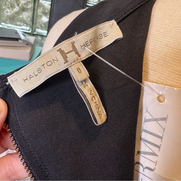 Halston Heritage Dress Womens Sleeveless Stretch A Line Zip Up Black 0 NWT - Picture 14 of 14